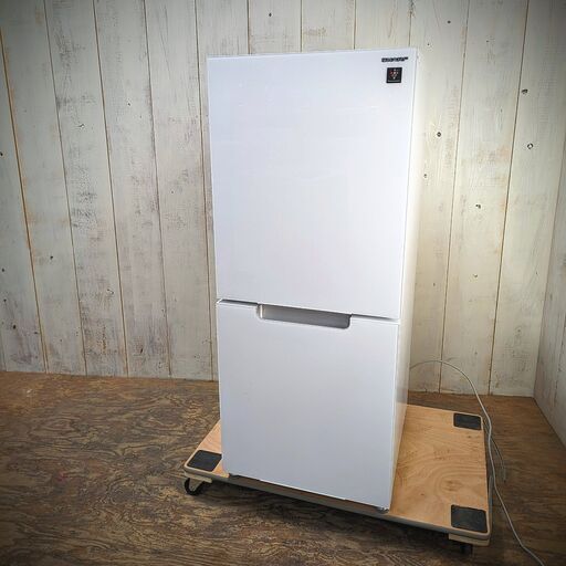2021年製 SHARP ノンフロン冷凍冷蔵庫 SJ-GD15G-W 152L 左開き 2ドア 動作確認済み 菊E