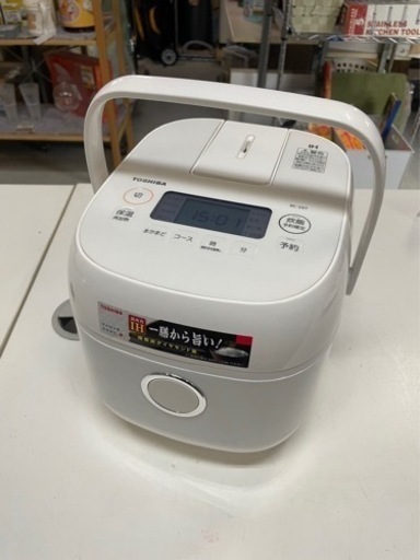 TOSHIBA  東芝 RC-5XT IHジャー炊飯器　備長炭ダイヤモンド釜 ‎0.54Lタイプ　3合炊き ホワイト 2022年製 中古 ③