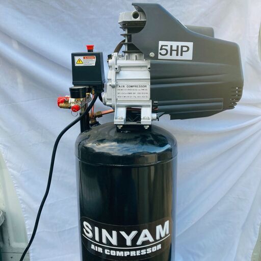 PSE 付 エアーコンプレッサー 縦型 業務 用 5馬力 50L 100V 空気 圧縮機 自動車整備 倉庫 工具 エアーツール 塗装 DIY
