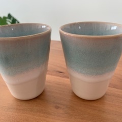 萩焼 茶碗 さわやかなミントカラー　mint ペアカップ