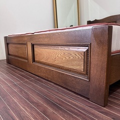 家具の富士　オーク　ダブルベッド　神戸洋家具　日本アンティーク