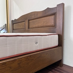 家具の富士　オーク　ダブルベッド　神戸洋家具　日本アンティーク