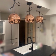 新品:ペンダントライト×3】Metallic Round Ball