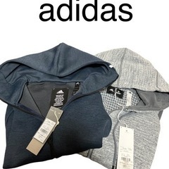 【タグ付き】adidas アディダス パーカー 紺 グレー