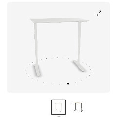 IKEA 昇降式デスク　白　トロッテン