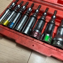 TOP工業 電動ドリル用 ユニバーサルソケットセット EUS-1024S レッド 