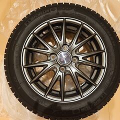 【美品】スタッドレスタイヤ  155/65/R14 アルミホイール付き 4本 