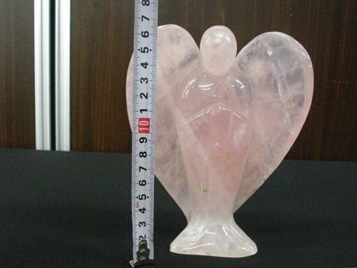 ローズクォーツ 天使の置物 約16.8㎝ 天然石 鉱物 ピンク