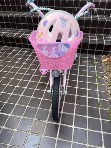 子供用自転車　プリンセス　ゆめカワ 16インチ　ヘルメット付き