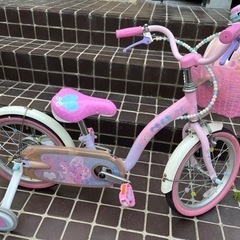 子供用自転車　プリンセス　ゆめカワ 16インチ　ヘルメット付き