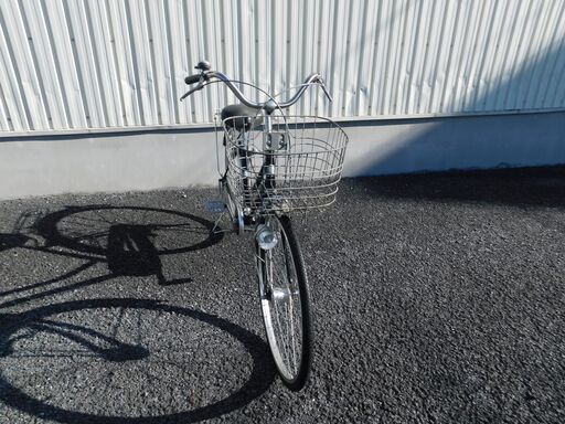 シティサイクル 26インチ オートライト ブラック×シルバー 車体極めて 