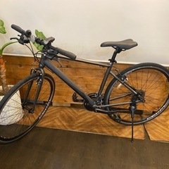 新春SALE！【アルミフレーム】クロスバイク　3x8速　マットブラック