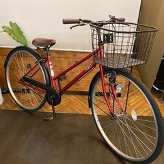 新春SALE！【LEDダイナモライト】27インチ自転車　ワインレッド