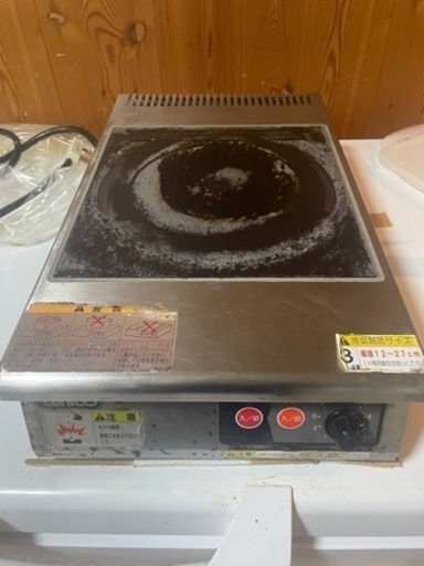 業務用IHコンロ 業務用コンロ　TIC-3CPI タニコー 光るIHコンロ 小型卓上タイプ　中古品　単相200V
