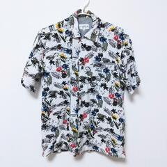 【美品】PAGELO メンズ 半袖 プリントシャツ ボタニカル