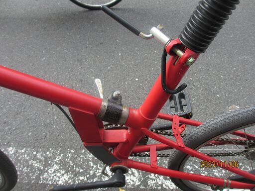 折り畳み自転車：２０インチ赤色：ギヤー一段：