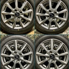 商談中」㊼155/65R14 新品冬用タイヤ4本と中古美品ホイールとナット付き
