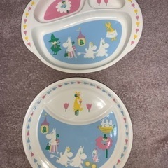 ムーミンの陶器のお皿　2枚組　子供用