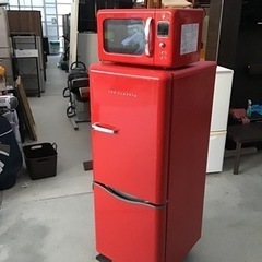 レトロかわいい冷蔵庫&電子レンジ❣️DAEWOO 19年製冷蔵庫...