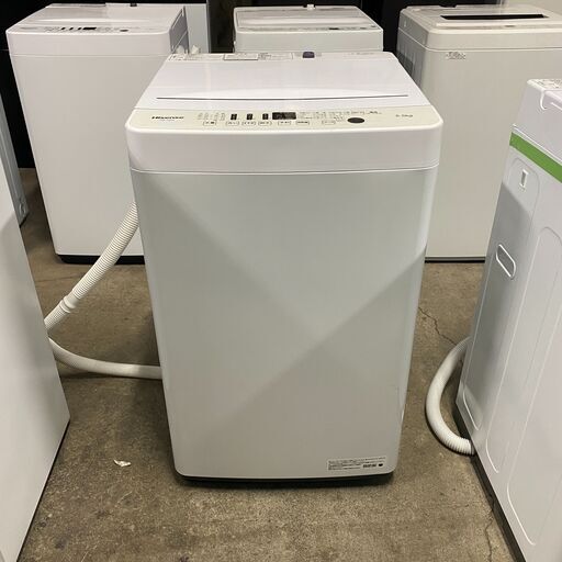 2021年式 中古洗濯機 Hisense HW-T55D.     全自動洗濯機 ホワイト HW-T55D [洗濯5.5kg /乾燥機能無 /上開き] 配送費用は別途料金にて可能[SA-116]