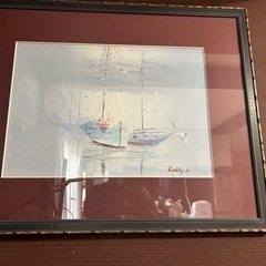 船とカモメの絵