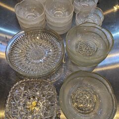 【ネット決済】未使用品 HOYAクリスタルガラス製小鉢2種、丸皿...