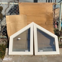 取引中②【DIY】窓枠(2重ガラス) H(長辺863短辺450)×W590×2枚(ログハウス)