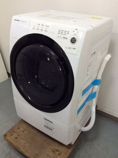 YJT7836【SHARP/シャープ ドラム洗濯機7.0㎏】美品 2021年製 ES-S7F-WL 家電 洗濯 斜め型 左開き