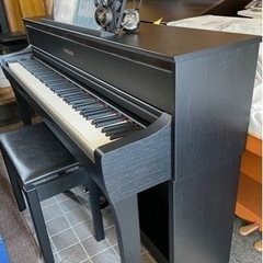 美品！YAMAHA CLP-675B（ブラックウッド調）専用椅子(高低調整可能)、ヘッドホン 