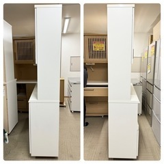 【超美品‼️】定価79,990円♪ ニトリ 140cm幅キッチンボード(ダリア140KB) 食器棚 収納家具 艶あり木目調ホワイト♪