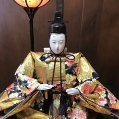 秀月 雛人形 桜柄 ガラスケース入り