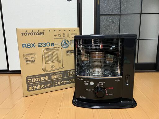 未使用トヨトミ 反射型ストーブRSX-230(B)・灯油缶と一酸化炭素アラーム付け！