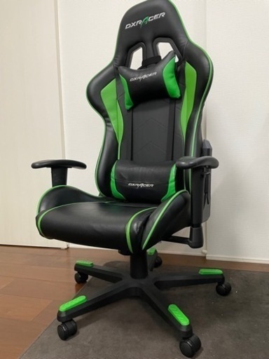 【取引中】DXRACER DXZ-GR（グリーン） プレミアムPUレザー仕様 デラックスレーサーチェア