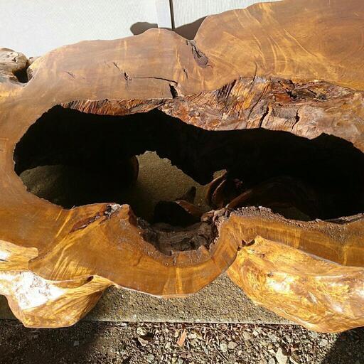 木の置物 貴重 送料込み 高さ1m 天然木の置物 木の洞