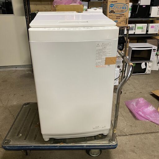 2021年式 中古洗濯機 東芝 AW-8D9(W)     東芝 TOSHIBA AW-8D9（W） [全自動洗濯機 ZABOON 8kg グランホワイト] 配送費用は別途[SA-538]