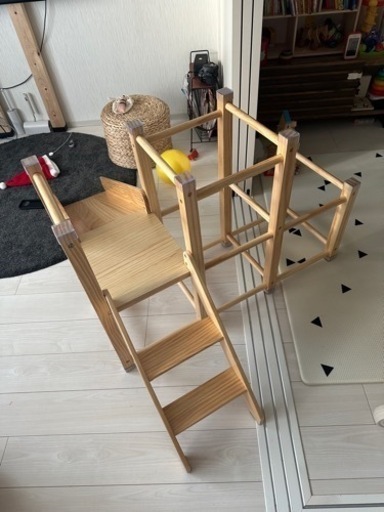 ジャングルジム 木製 滑り台 説明書あり】タンスのゲン 木製 滑り台