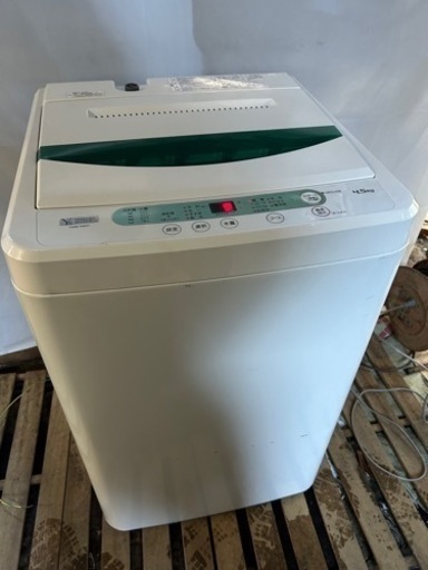 ヤマダ洗濯機4.5kgパワフル洗浄 スピードコース風乾燥機能付き　2019年製