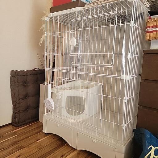 今月いっぱいで処分します。使用期間1週間未満 トイレ一体型 猫さん  