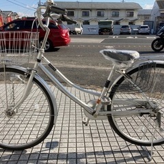 【27インチ自転車】日本製　内装3段変速　LEDオートライト付　前カゴ、サドル新品❗️若林自転車　膳所店　SALE中❗️