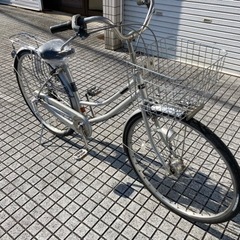 【27インチ自転車】日本製　内装3段変速　LEDオートライト付　前カゴ、サドル新品❗️若林自転車　膳所店　SALE中❗️