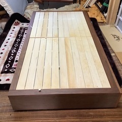 【リサイクルサービス八光】幅106.5cm　無印良品　収納ベッドシングル　ウォールナット　枠のみ リサイクルサービス八光】幅106.5cm 無印良品 収納ベッドシングル