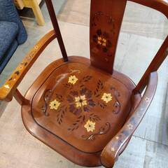 愛品倶楽部柏店】木象嵌 アームチェア 唐木家具 花梨材