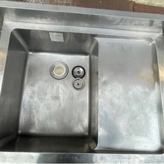 業務用 1槽シンク 幅750×奥600×高さ800+85(mm) 作業台付きシンク 左シンク 台付シンク 流し台 厨房機材 手洗い場 一層 1層 厨房 大阪発