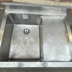 業務用 1槽シンク 幅750×奥600×高さ800+85(mm) 作業台付きシンク 左シンク 台付シンク 流し台 厨房機材 手洗い場 一層 1層 厨房 大阪発