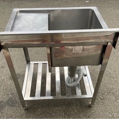 業務用 1槽シンク 幅750×奥600×高さ800+85(mm) 作業台付きシンク 左シンク 台付シンク 流し台 厨房機材 手洗い場 一層 1層 厨房 大阪発