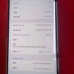 iPhone14 Pro Max 1TB バッテリー100%