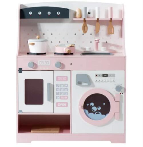 【新品】木製ままごとキッチン　付属品付