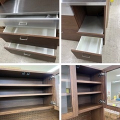 J3219 美品 UNICO ウニコ 人気デザイン STRADA ストラーダ 1200 キッチンボード カップボード 福岡家具 大川家具 末次家具工芸 食器棚 クリーニング済み