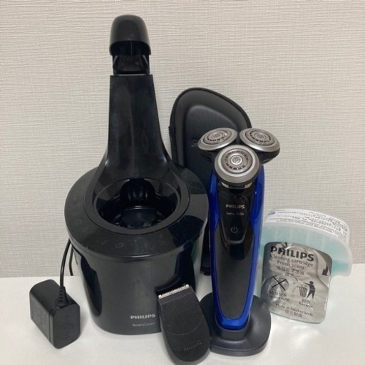 【除菌洗浄器\u0026未使用洗浄液付き】フィリップス 9000シリーズ メンズ 電気シェーバー 72枚刃 回転式 お風呂剃り \u0026 丸洗い可 トリマー・洗浄充電器付