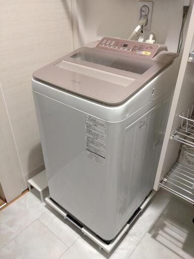 パナソニック 2018年製縦型洗濯機(7キロ)＋山善 キャスター付き置台